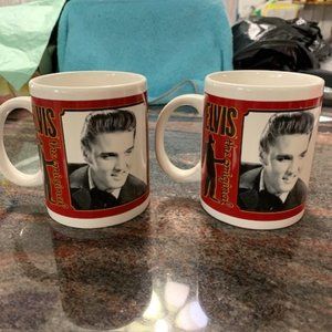 Vintage 2016 Elvis Presley Collectible Porcelain Mugs-Set 2